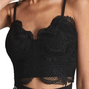 Reiss Penny Embroidered Crop Top